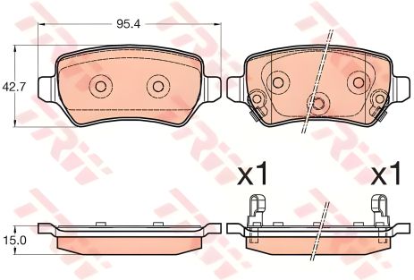 Гальмівні колодки задні Ceed 12-, TRW (GDB3585)