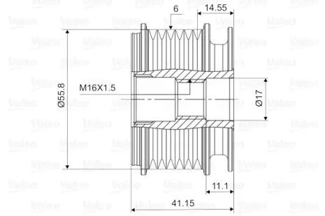 Шків генератора VW T5/Caddy/Crafter, VALEO (588001)