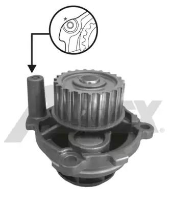 Помпа водяна Caddy III/Octavia/Golf IV/V/Passat/Polo 1.6/2.0 97-, AIRTEX (1703)