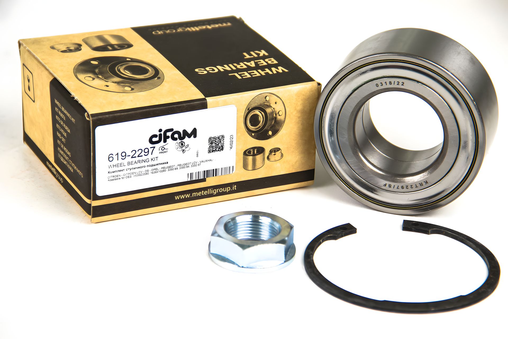 Підшипник передньої маточини для Citroen Berlingo/Peugeot Partner 08- (+ABS), CIFAM (6192297) Підшипник передньої маточини для Citroen Berlingo/Peugeot Partner 08- (+ABS), CIFAM (6192297)