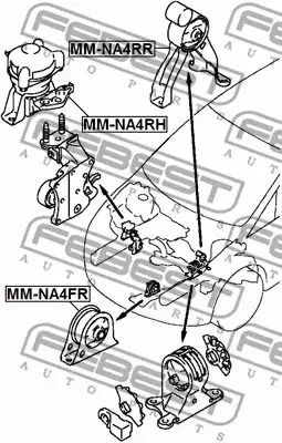 Подушка двигателя (передняя) Grandis 04-, FEBEST (MMNA4FR)