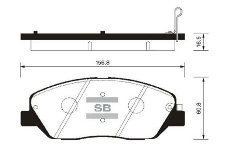 Колодки передні гальмівні Santa Fe, Hi-Q (SP1194) (58101-2BA10)