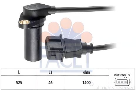 Датчик положения коленвала A4/A6/Caddy/Golf/Passat/Polo/Sharan 1.7/1.9 93-04, FACET (90068)