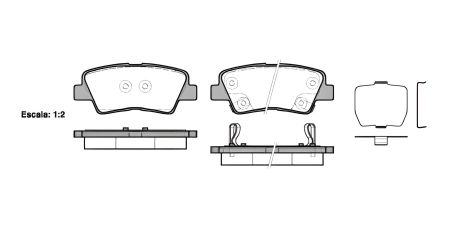 Задние тормозные колодки для Sonata V/i 40/Optima/Soul 05-, WOKING (P1262302) Задние тормозные колодки для Sonata V/i 40/Optima/Soul 05-, WOKING (P1262302)