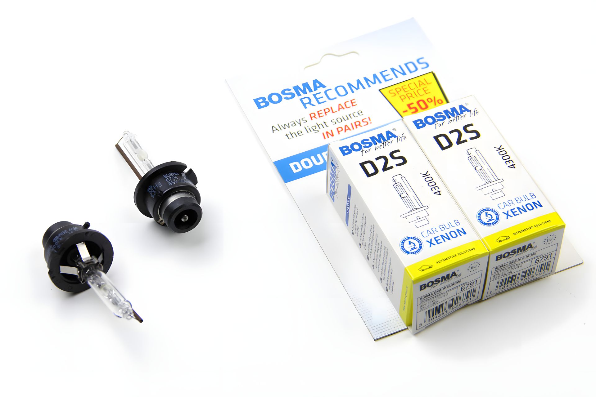 Лампа ксенонова D2S XENON 85V 35W P32D-2 4300K Набір з 2 штук, BOSMA (6791D) Лампа ксенонова D2S XENON 85V 35W P32D-2 4300K Набір з 2 штук, BOSMA (6791D)