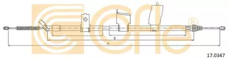 Трос ручного гальма задній KOLEOS 07- L (1760/1580), COFLE (170347)