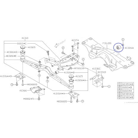 Втулка кріплення заднього диференціала SUBARU FORESTER/LEGACY/IMPREZA, EVOLTIS (41322AG000)