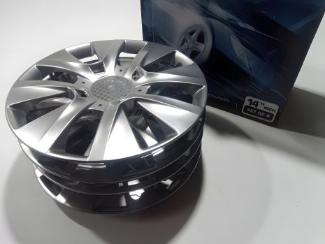 Ковпаки для коліс SJS з Туреччини, 14 дюймів, модель 225 (набір з 4 шт) + вибір емблеми (225/14)