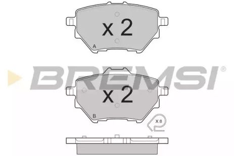 Колодки задние тормозные Citroen C4/Peugeot 308 II 13- (Bosch) (99x53,5x16,7), Bremsi (BP3561)