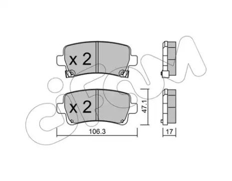 Колодки задние тормозные Opel Insignia 08-(TRW), CIFAM (8228440)