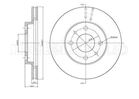 Передний тормозной диск Priora/Vega/110/111/112 95-18, CIFAM (800553)
