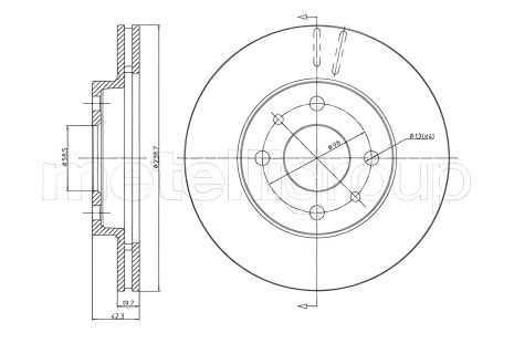 Передній гальмівний диск Priora/Vega/110/111/112 95-18, CIFAM (800553)