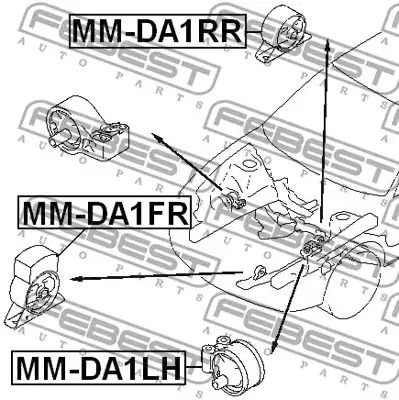 Подушка двигателя (передняя) Carisma 95-04, FEBEST (MMDA1FR)