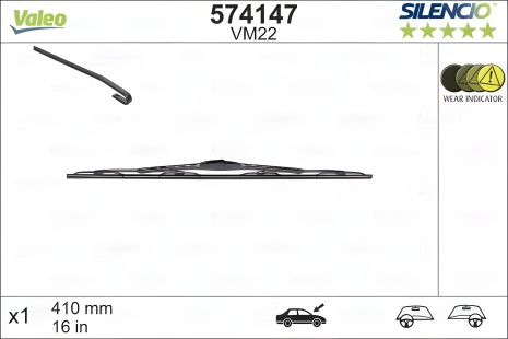 Каркасна щітка склоочисника Valeo Silencio Performance 400 мм (16), VALEO (574147) Каркасна щітка склоочисника Valeo Silencio Performance 400 мм (16), VALEO (574147)