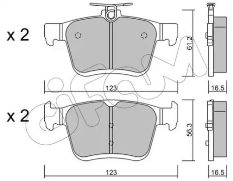 Колодки задние тормозные VW Golf VII 13-(ATE), CIFAM (8229510)