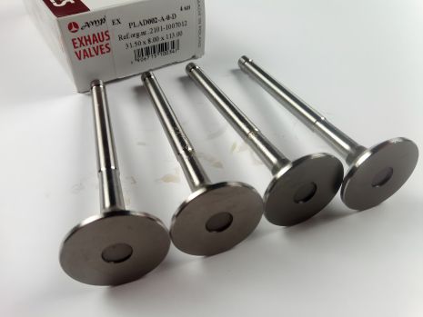 Выпускные клапаны ВАЗ 2101, AMP (PLAD002), комплект 4 шт (2101-1007012)