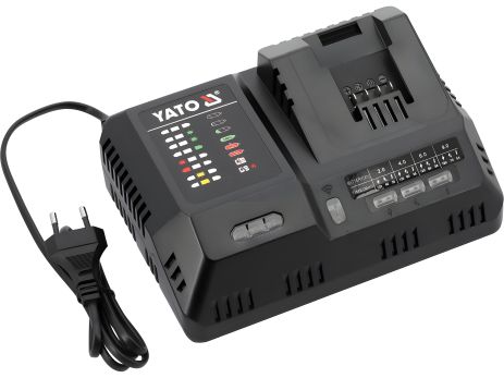 Умное зарядное устройство с охлаждением для Li-Ion аккумул. 18 В, 12 А от сети 230 B, Yato YT-828502