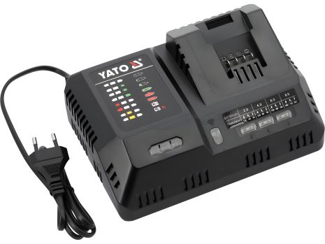 Умное зарядное устройство с охлаждением для Li-Ion аккумул. 18 В, 12 А от сети 230 B, Yato YT-828502
