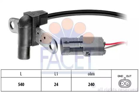 Датчик коленвала Renault 19, 21, 25, CLIO I, LAGUNA I, MEGANE 1.2-3.0 84-, FACET (90016)