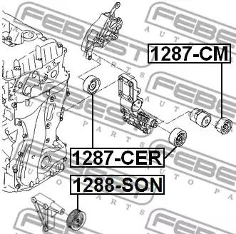 Натяжной ролик Hyundai ix35/Tucson 04-, FEBEST 1287CM