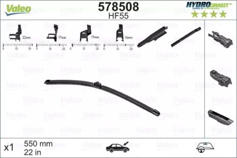 Щітка склоочисника 550 мм HYDROCONNECT , VALEO (578508)