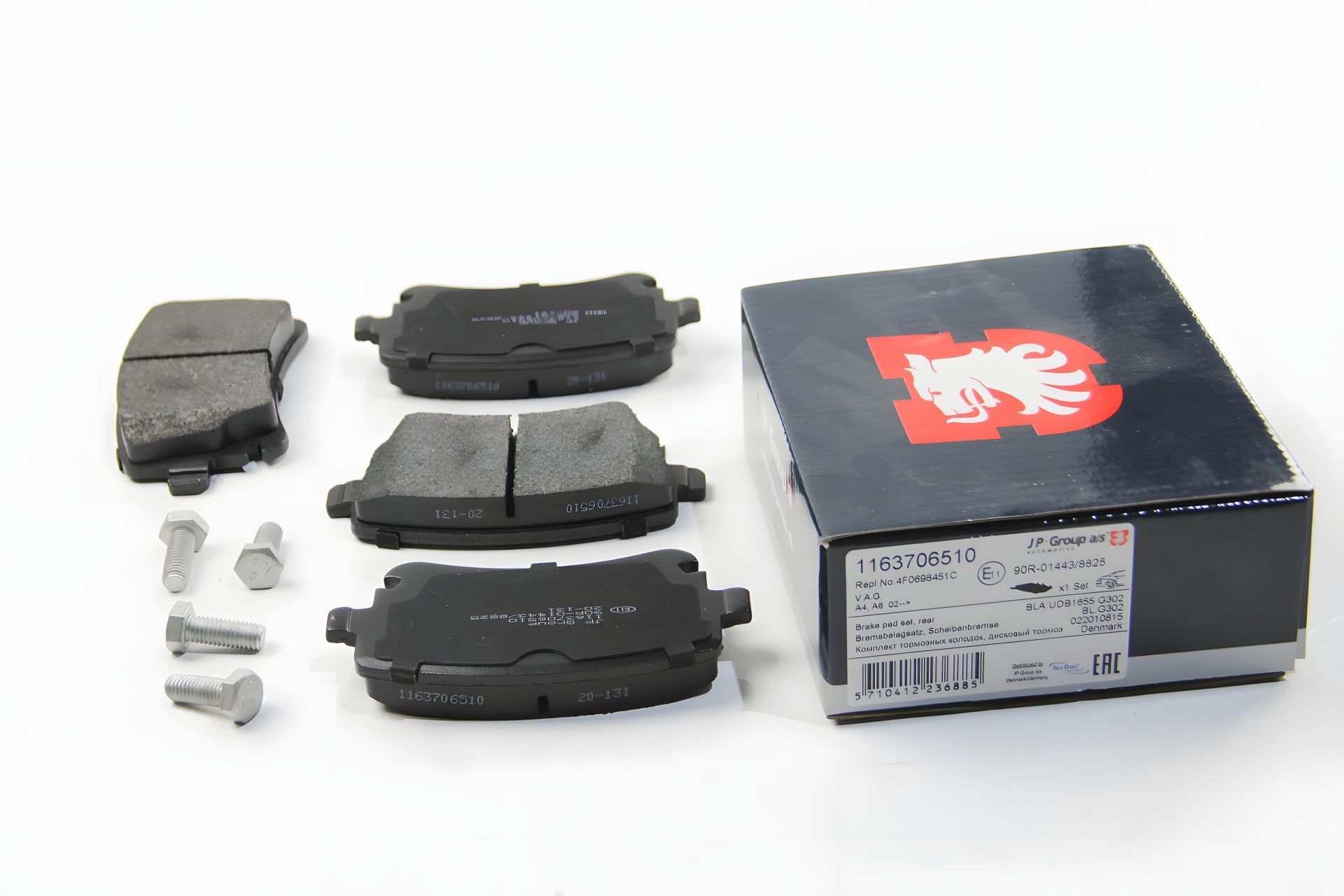 Колодки задні гальмівні T5 03- (TRW), JP Group (1163706510) Колодки задні гальмівні T5 03- (TRW), JP Group (1163706510)