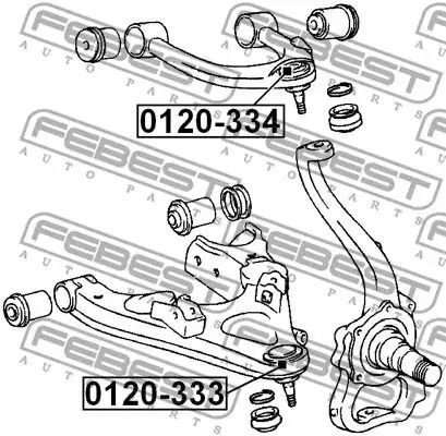 Опора шаровая (передняя/сверху) Land Cruiser 100 98-, FEBEST (0120334)