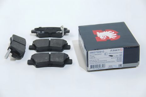 Задні гальмівні колодки Accent/Elantra/Tucson/Sportage 04-, JP Group (3563700910) Задні гальмівні колодки Accent/Elantra/Tucson/Sportage 04-, JP Group (3563700910)