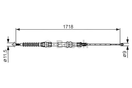 Трос ручного тормоза для VW CADDY III BOSCH (1987482378)