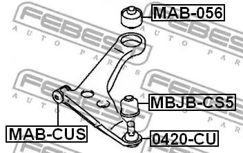 Опора шаровая (передняя/снизу) Lancer 03-/Outlander 06-12/Citroen C4 12-, FEBEST (0420CU)