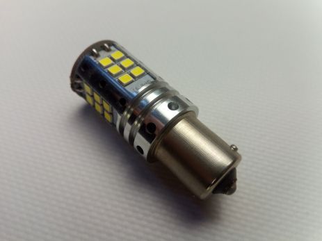 Лампа светодиод с/ц 12V P21W 1156 32SMD "обманка"/дневные ходовые огни/ белая