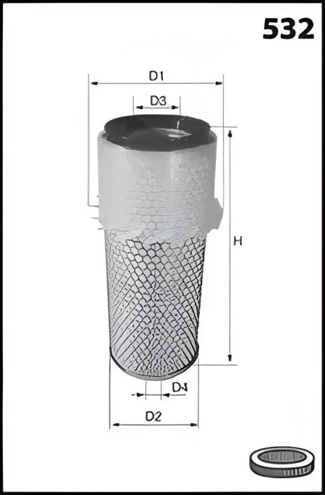 Повітряний фільтр MITSUBISHI GALLOPER, MECAFILTER (EL3827) Повітряний фільтр MITSUBISHI GALLOPER, MECAFILTER (EL3827)