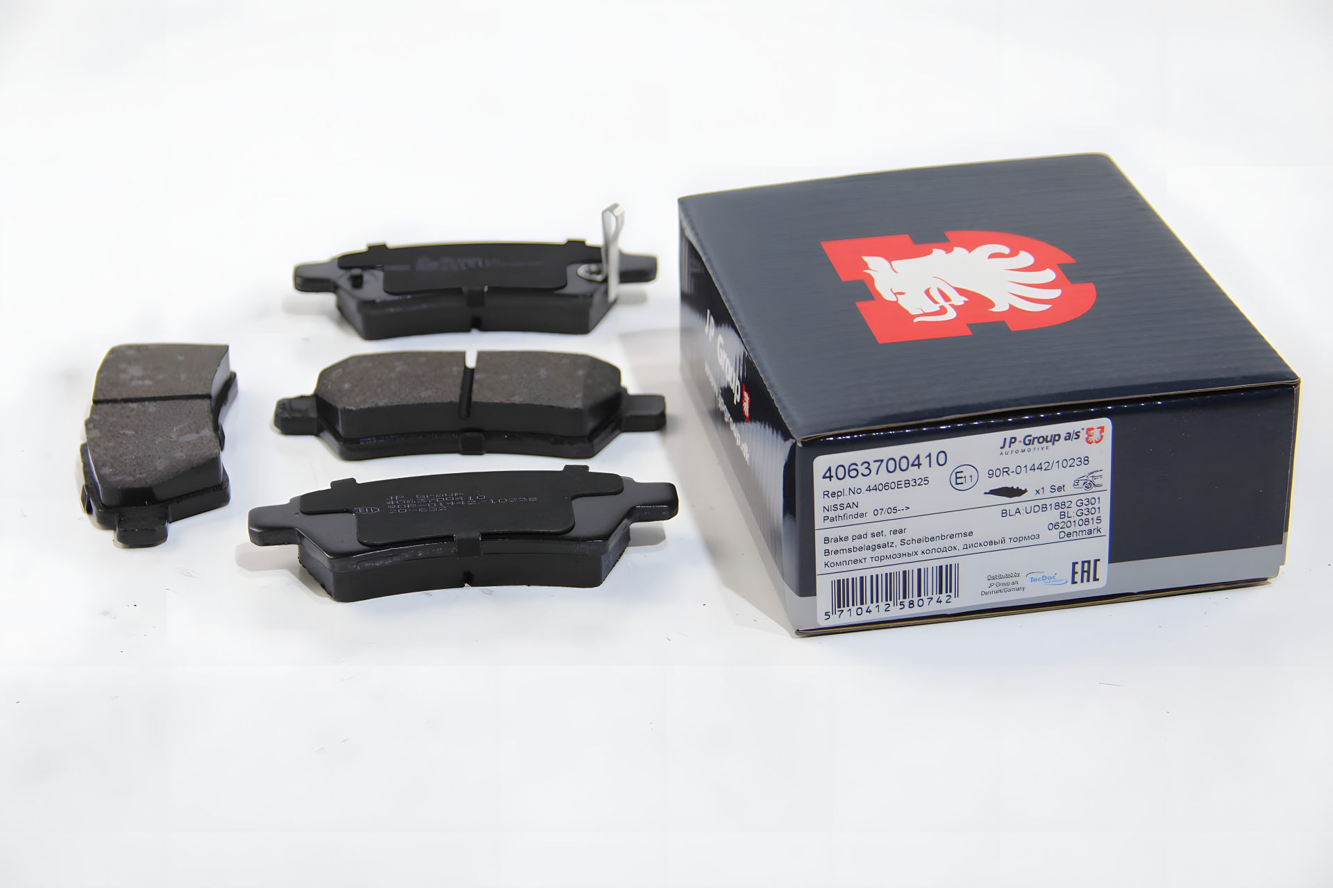 Задні гальмівні колодки Nissan Pathfinder 05- (Tokico), JP Group (4063700410) Задні гальмівні колодки Nissan Pathfinder 05- (Tokico), JP Group (4063700410)