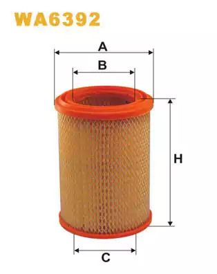 Фільтр повітряний SKODA 1100MB, TRABANT P, WIX FILTERS (WA6392)