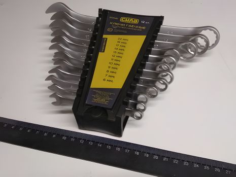 Набор ключей СИЛА (201140) 12 шт. 6-22 в пластике/CrV/рожково-накидные