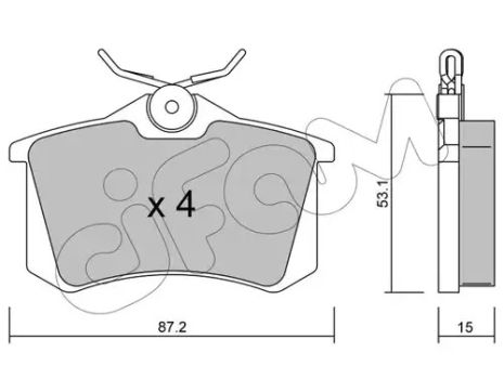 Колодки задние тормозные Caddy/Golf/Octavia (TRW) 15mm, CIFAM (8221000)