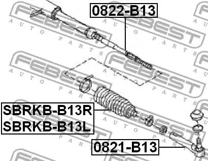 Пыльник рулевой рейки Impreza 00-07, FEBEST (SBRKBB13R)