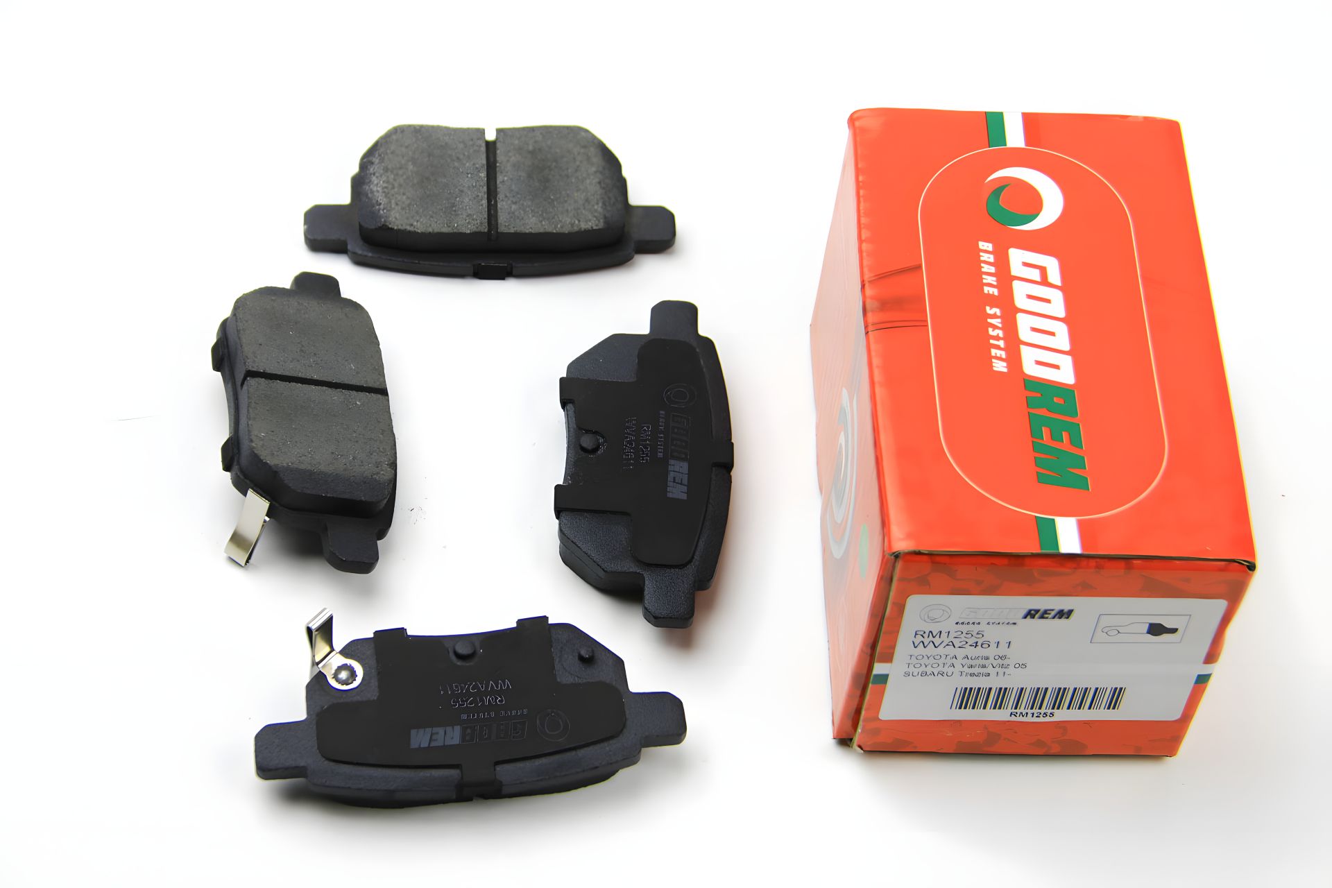 Задние тормозные колодки для Toyota Corolla/Yaris 05- от GOODREM (RM1255) Задние тормозные колодки для Toyota Corolla/Yaris 05- от GOODREM (RM1255)