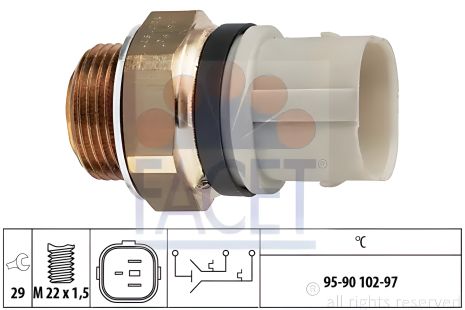 Датчик вентилятора вмикання AUDI A3, Golf III/IV, Caddy II 1.0-2.8i/1.9 TDI 91-10, FACET (75652) Датчик вентилятора вмикання AUDI A3, Golf III/IV, Caddy II 1.0-2.8i/1.9 TDI 91-10, FACET (75652)
