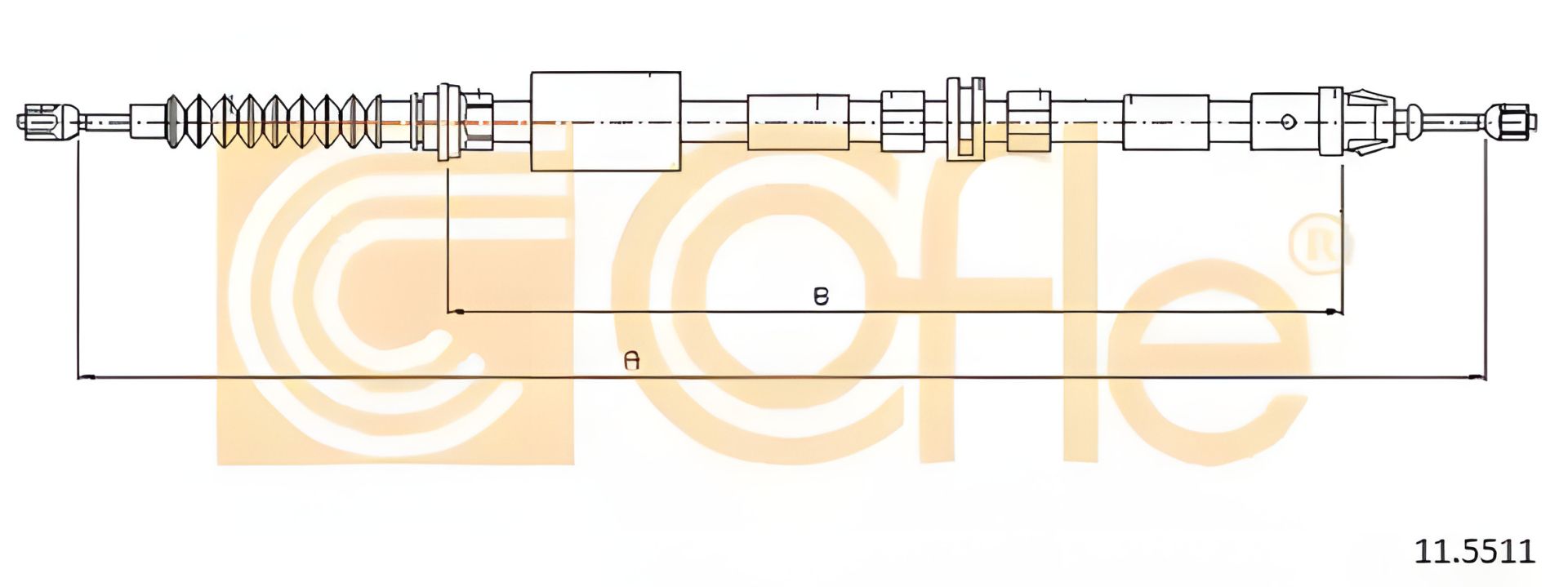 Задній трос ручного гальма Mondeo III/IV 00- лівий та правий (1735/1532), COFLE (115511) Задній трос ручного гальма Mondeo III/IV 00- лівий та правий (1735/1532), COFLE (115511)