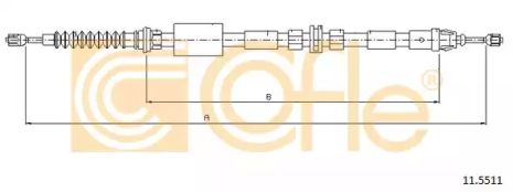 Трос ручного гальма задній Mondeo III/IV 00-Л=Пр. (1735/1532), COFLE (115511)