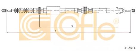 Задній трос ручного гальма Mondeo III/IV 00- лівий та правий (1735/1532), COFLE (115511)