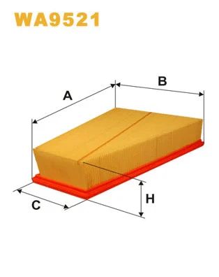 Фільтр повітряний FORD AUSTRALIA, VOLVO V70, WIX FILTERS (WA9521)