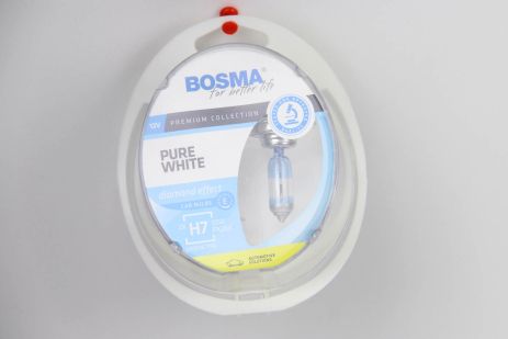 Автолампа H7 PURE WHITE 12V 55W PX26D Упаковка 2шт, BOSMA (8894)