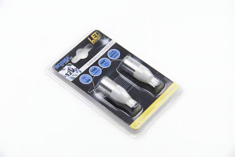 Автолампа T15 LED 12V 1xSMD 7080 LED, белая, 2шт, BOSMA (4236)