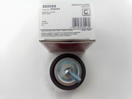 Натяжной ролик ремня генератора Hyundai/KIA CRDi, CAFFARO (500095) ручейковый (25287-2A000)