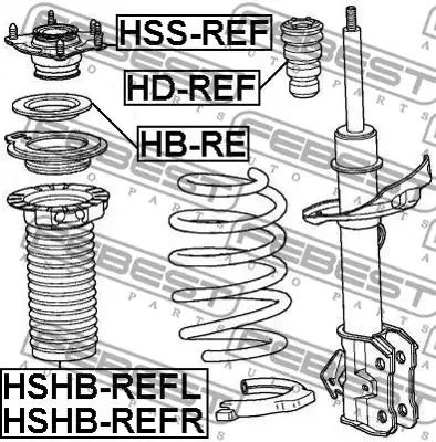 Опора амортизатора Honda CR-V 07-, FEBEST (HSSREF)