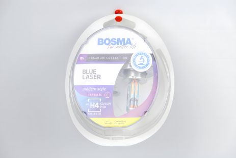 Автолампа H4 BLUE LASER 12V 60/55W P43T, BOSMA (3684) - Pack of 2