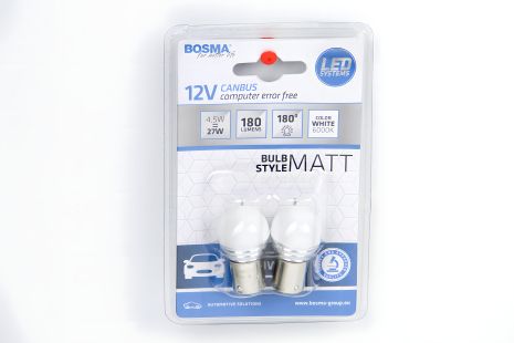 LED автолампа BA15S 12V 9XSMD 2835 LED WHITE MAT (упаковка 2 шт.), BOSMA (4984) LED автолампа BA15S 12V 9XSMD 2835 LED WHITE MAT (упаковка 2 шт.), BOSMA (4984)