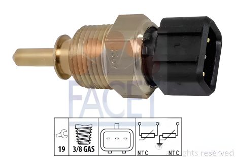 Температурный датчик для Accent/i30/Santa Fe/Tucson/ Kia Ceed/Rio/Sportage 1.0-4.5 98-, FACET (73367)